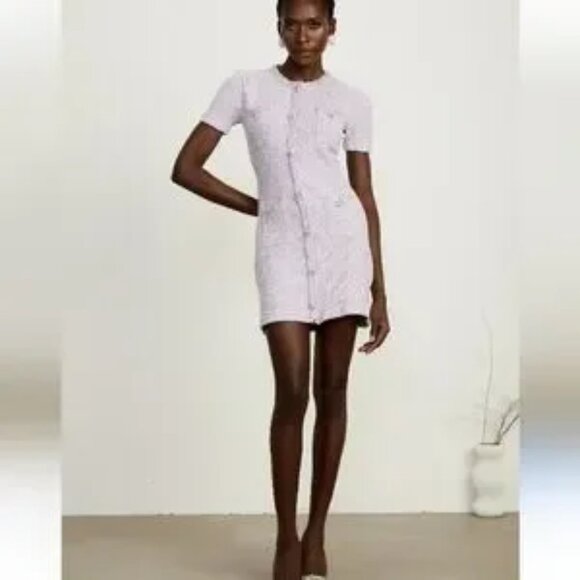 NWT Self -portrait lilac,purple Sequin knit mini dress Size S, - Picture 5 of 15